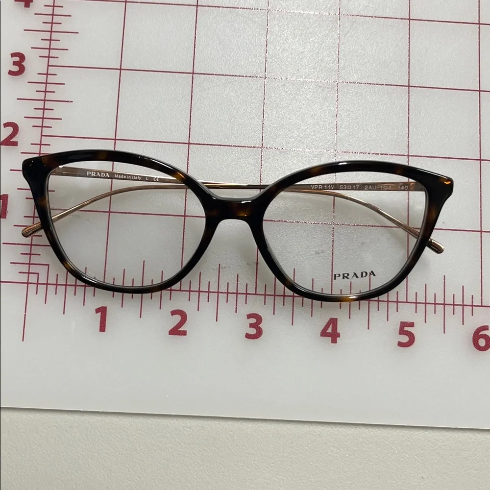 PRADA NWOT "Conceptual" VPR 11V Havana & Gold Mod Square/Cat Eye 53-17-140 Frame - Picture 16 of 16